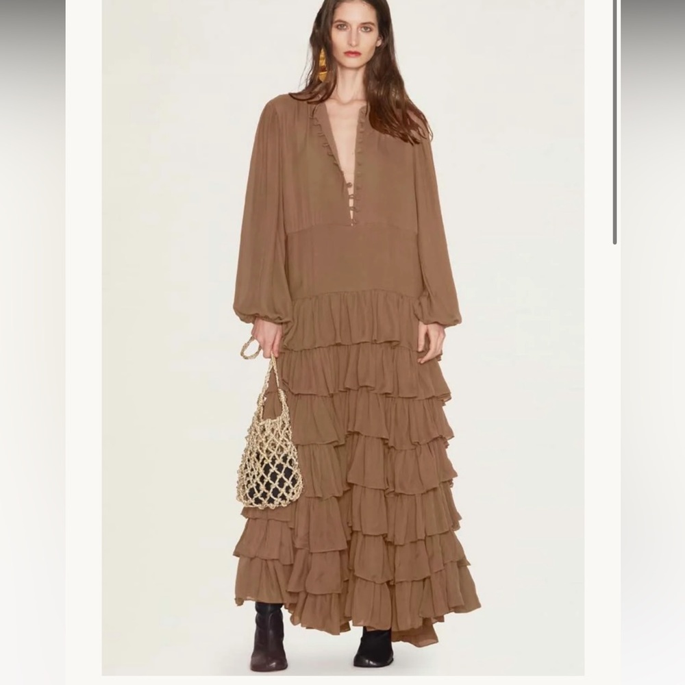 Fil De Vie Beatriz dress in topaz brown